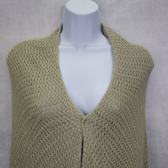 Soft Surroundings Waterfall Cardigan Women One Size Rayon Green Open Knit Button - Picture 5 of 13